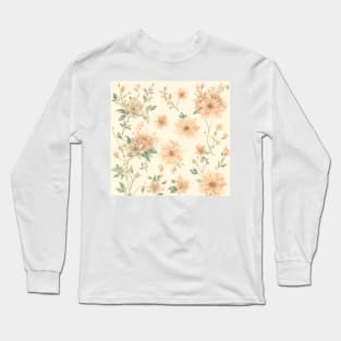 Seamless pattern with wild flowers, Vintage flower Long Sleeve T-Shirt